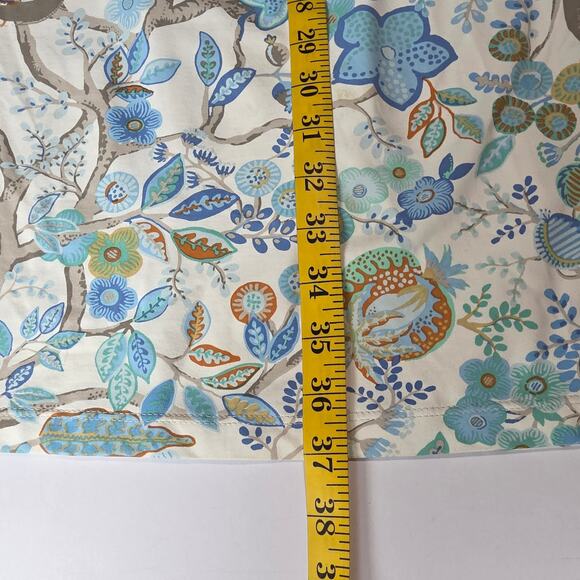 J.McLaughlin Dress Women XS White Blue Floral Long Sleeve A-Line Midi Retro - Picture 8 of 9